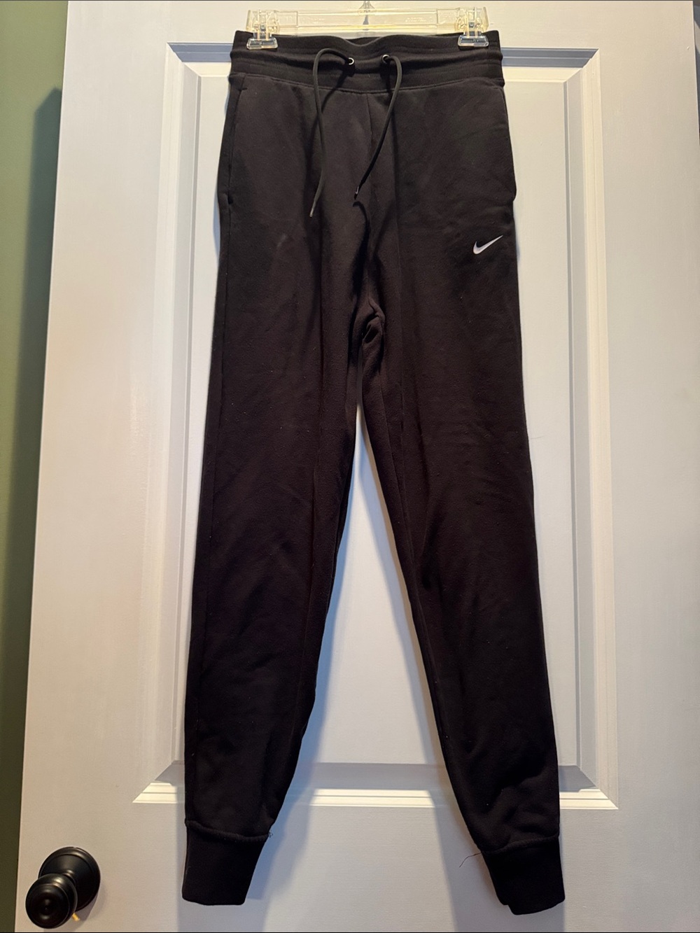 Nike Black Track Joggers with White Swoosh
